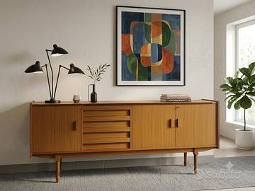 Sideboard vintage anni ’60 in teak design italiano