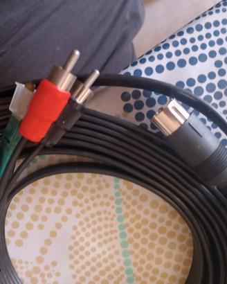 cavo per connessione audio video con RCA e din