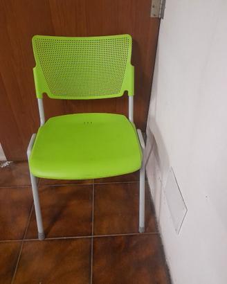 6 sedie verde e grigio