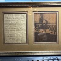 biglietto autografo Paul Verlaine con fotografia