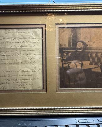 biglietto autografo Paul Verlaine con fotografia