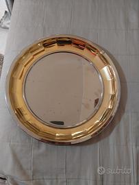 Vassoio Gottigen ,Acciaio,oro zecchino ,Argento
