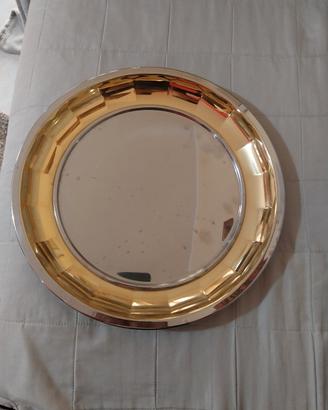 Vassoio Gottigen ,Acciaio,oro zecchino ,Argento