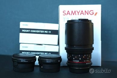 2X Sigma MC11 EF-SonyE + Samyang EF 100 Macro Cine
