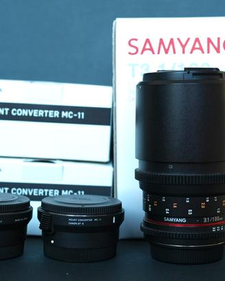 2X Sigma MC11 EF-SonyE + Samyang EF 100 Macro Cine