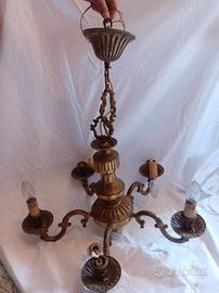 lampadario vintage Ottone