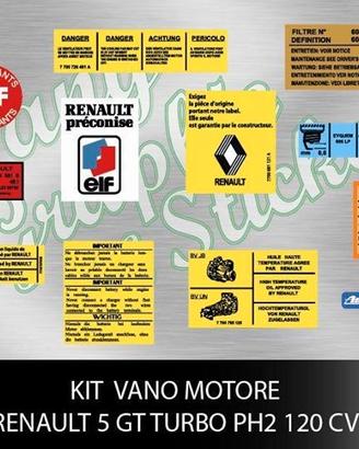 Kit adesivi vano motore auto