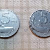 5 lire delfino 1952/1953
