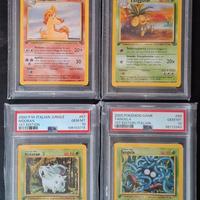 4 Carte Pokemon 1°EDIZIONE PSA10 Set Jungle e Base