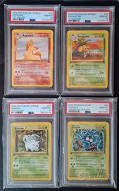 4 Carte Pokemon 1°EDIZIONE PSA10 Set Jungle e Base