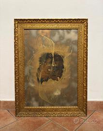 Quadro Astratto Informale Materico con Cornice