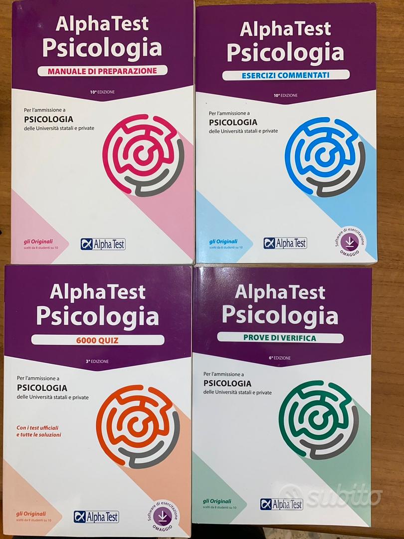 Alpha Test. Psicologia. Kit completo di preparazione: Manuale di  preparazione-Esercizi commentati-Prove di verifica-6000