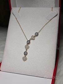 Collana con cristalli placcata oro