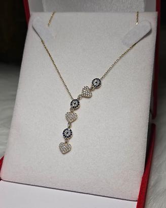 Collana con cristalli placcata oro