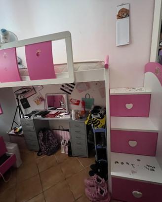 letto a castello rosa