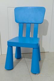 Sedia per bambini IKEA MAMMUT azzurra 