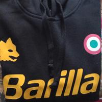 Felpa nera con cappuccio vintage As Roma - taglia