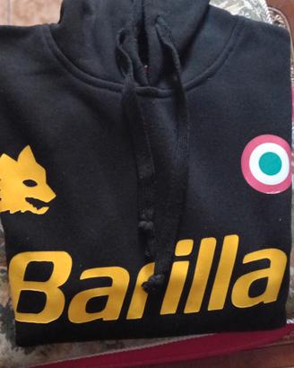 Felpa nera con cappuccio vintage As Roma - taglia