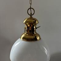 lampadario in ottone e vetro