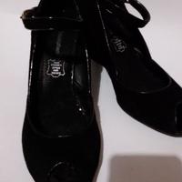 SCARPE DONNA ALTE TACCO NERE N39 WEDGE STYLE