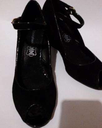 SCARPE DONNA ALTE TACCO NERE N39 WEDGE STYLE