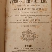 Manuale dei verbi irregolari difettosi Parigi 1874