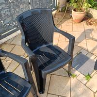6 sedie Giardino stile rattan colore antracite
