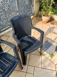 6 sedie Giardino stile rattan colore antracite