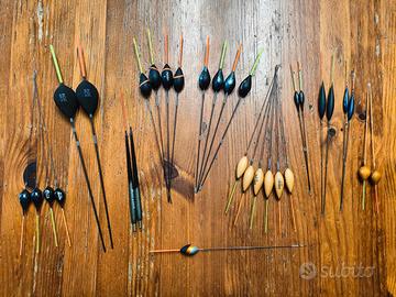 Lotto pesca - galleggianti piombi ami pasturatori