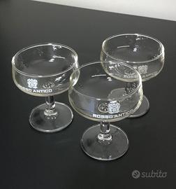 3 Bicchieri vintage Rosso Antico