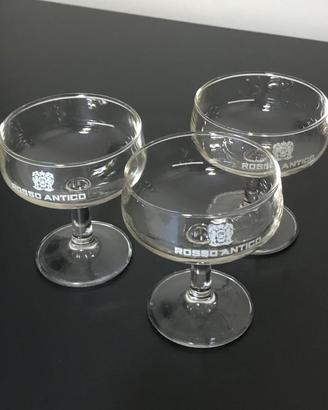 3 Bicchieri vintage Rosso Antico