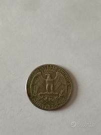 Moneta quarto di dollaro 1965