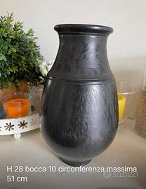 Vaso nero ceramica a graffio ungherese Nádudvar