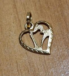 ciondolo pendente cuore oro 18 kt 750 nuovo