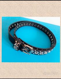 Cintura nera unisex con occhielli punk dark Gothic