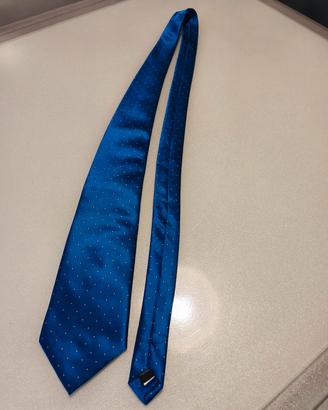 Cravatta Blu elettrico a Micro Pois Pino Zappalà 
