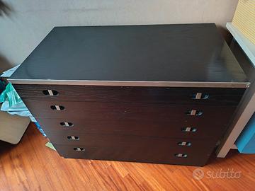 cassettiera im legno nera