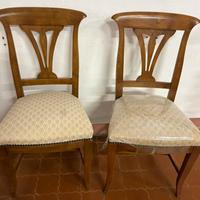 O2 sedie in noce massiccia