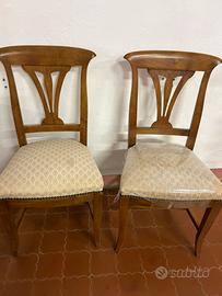 O2 sedie in noce massiccia