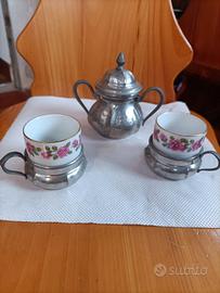 zuccheriera e 2 tazzine in porcellana vintage 