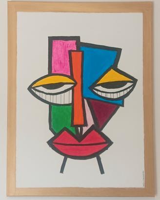 Picasso Arte Cubismo Quadro dipinto a mano su tela