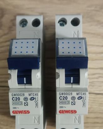Gewiss GW90028 Interruttore Magnetotermico 1P+N