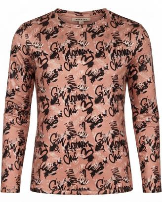 T'shirt rosa a maniche lunghe