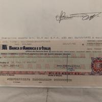 assegno Banca d'America e d'Italia  30.07.1992