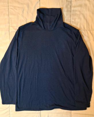 Maglia dolcevita blu unisex a maniche lunghe – com