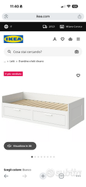 Letto singolo con secondo letto estraibile+2casset