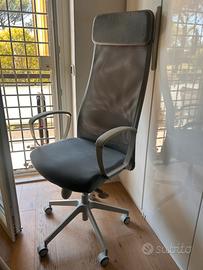Sedia da ufficio o studio Markus Ikea grigio chiar