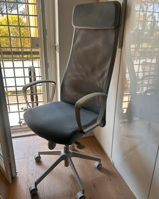 Sedia da ufficio o studio Markus Ikea grigio chiar