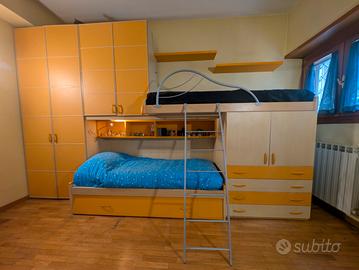 Cameretta a ponte completa - 3 Posti Letto + Armad