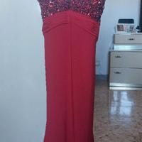 Abito elegante rosso Impero Couture